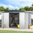 thumbnail image 1 of AECOJOY 10' x 10' Outdoor Storage Shed with Lockable Door Patio Metal Garden Storage Building in White for Outside, 1 of 7