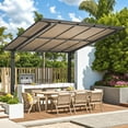 thumbnail image 1 of AECOJOY 10'x10' Gazebo, Outdoor Wall Mounted Hardtop Gazebo & Pergola with Aluminum Frame for Patio, Porch and Backyard in Black, 1 of 10