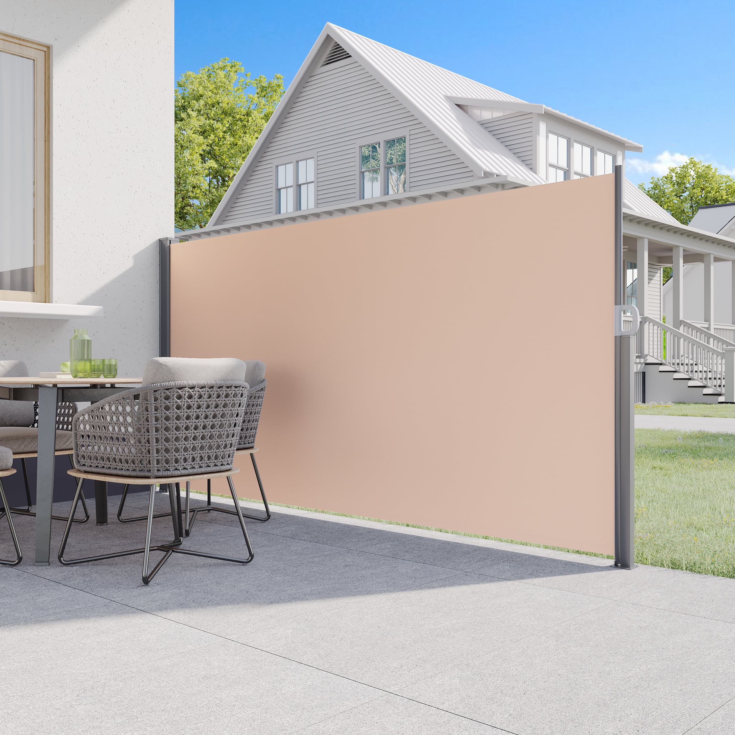 AECOJOY 118"x 63" Retractable Side Awning, Waterproof Folding Patio