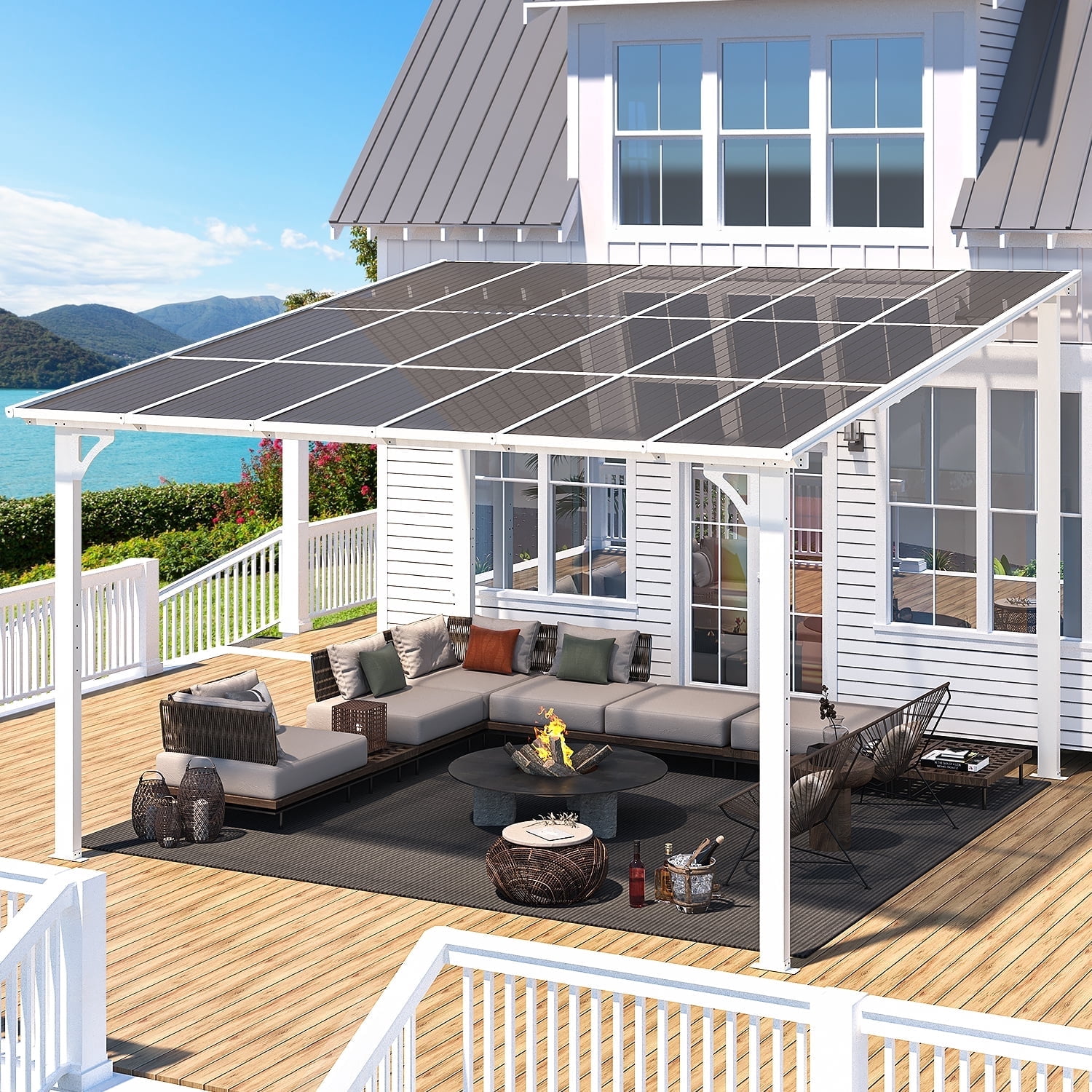 AECOJOY 12' x 12' Hardtop Canopy Gazebo, Aluminum Pergola for
