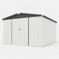 thumbnail image 1 of AECOJOY 12' x 12' Outdoor Storage Shed with Lockable Door Patio Metal Large Storage Building in White for Outside, 1 of 7