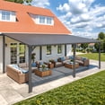 thumbnail image 1 of AECOJOY 12' x 20' Hardtop Gazebo, Heavy Duty Outdoor Gazebo with Galvanized Steel Sloping Roof, All Weatherproof Metal Gazebo Featuring Vertical Stripes for Patio, Backyard, and Lawns, 1 of 7