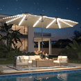 thumbnail image 1 of AECOJOY 15ft Patio Umbrella with Solar Lights,Outdoor Large Double Umbrella, Rectangle Table Umbrella with 156 PCS LED Lights and Crank Handle for Backyard Deck Pool Shade in Tan, 1 of 9