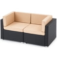 thumbnail image 1 of AECOJOY 2 Piece Outdoor Patio Furniture Set, Outdoor Sectional Furniture Chair Set with Cushions,Black, 1 of 3