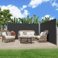 thumbnail image 1 of AECOJOY 236" x 63" Black Polyester Double Retractable Outdoor Privacy Screen, 1 of 8