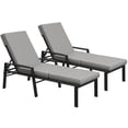thumbnail image 1 of AECOJOY 2PCS Patio Rattan Lounge Chair Chaise Recliner Back Adjustable Cushioned Dark Grey, 1 of 9
