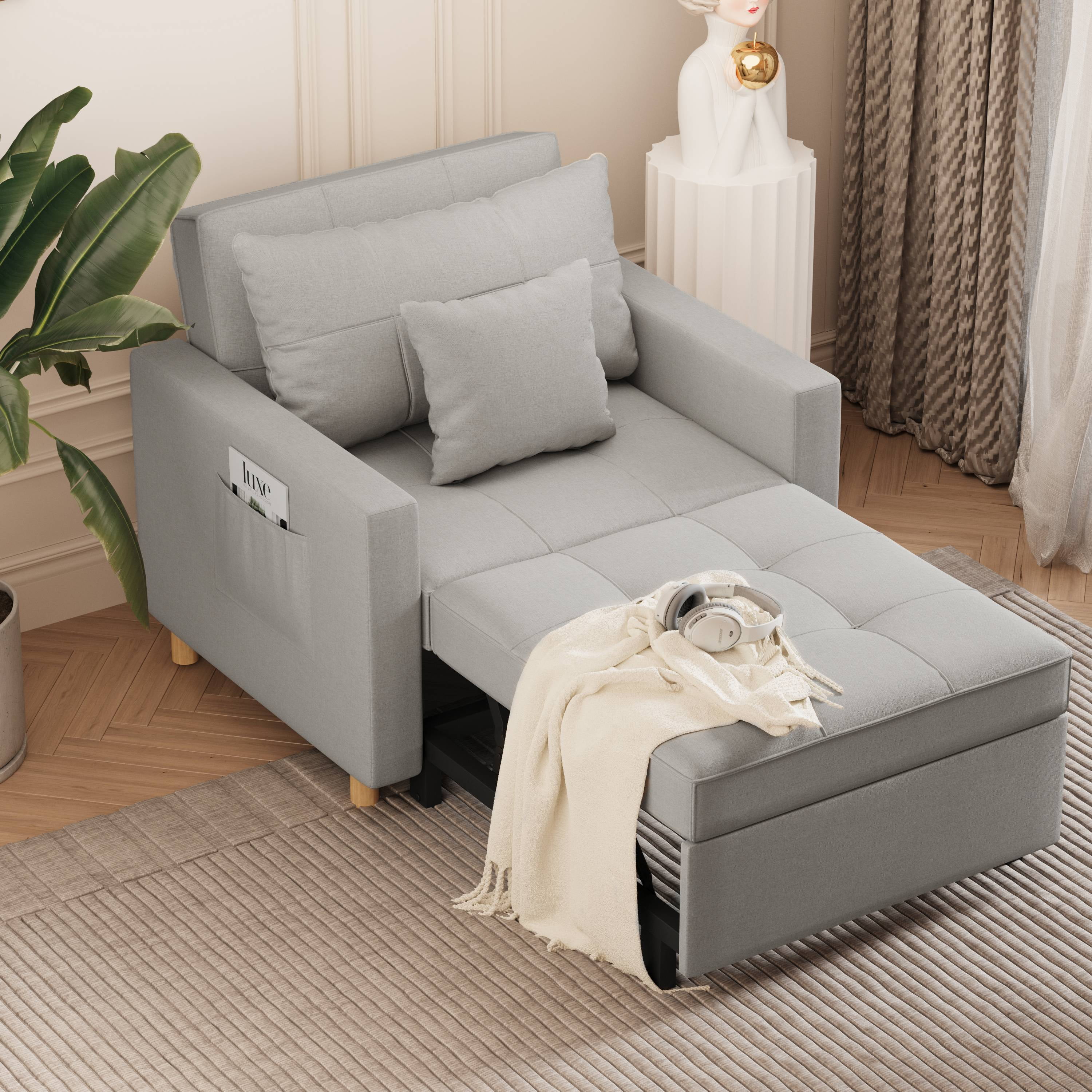 AECOJOY 3 in 1Convertible Chair Bed Futon Sleeper Chair for