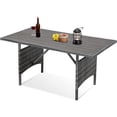 thumbnail image 1 of AECOJOY 54" Outdoor Dining Table, Patio Wicker Metal Frame Coffee Table for Outside or Indoor, Gray Rattan, 1 of 8