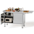 thumbnail image 1 of AECOJOY 57"x20" Stainless Steel Table,Stainless Steel Kitchen Cabinets with Extend Panel & Adjustable Shelf Heavy-Duty Kitchen Prep Table Workbench for Home, 1 of 14
