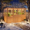 thumbnail image 1 of AECOJOY 6x10 FT Wood Greenhouse For Outdoor,Heavy Duty Lean-to Walk-in Greenhouse with Polycarbonate Panels,Openable Vent and Lockable Door,Backyard Garden, 1 of 12