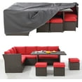 thumbnail image 1 of AECOJOY 7 Pcs Outdoor Rattan Sectional Sofa Couch with Dining Table and Protection Cover,Red&Beige, 1 of 8