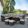 thumbnail image 1 of AECOJOY 7 Piece Patio Conversation Set,  Outdoor Sectional Sofa Rattan Wicker Dining Furniture, Gray, 1 of 8