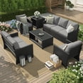 thumbnail image 1 of AECOJOY 7 Pieces Outdoor Furniture Set with Two Storage Boxes, Rattan Wicker Sectional Sofa Couch Patio Conversation Set, Black & Gray, 1 of 6
