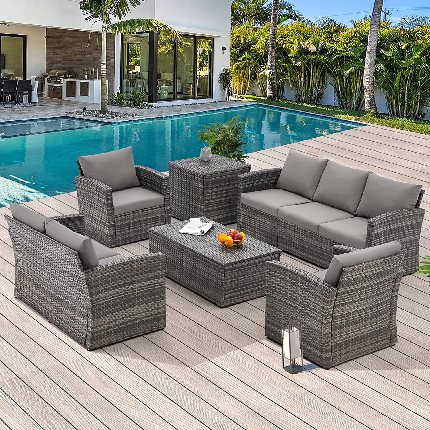 Grey rattan online furniture argos