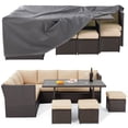 thumbnail image 1 of AECOJOY 7 Pieces Outdoor Rattan Sectional Sofa Couch with Dining Table and Protection Cover - Beige, 1 of 7