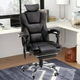 thumbnail image 1 of AECOJOY 7 Points Massage Office Chair with Heat Faux Leather Ergonomic Reclining Computer Chair With Adjustable Headrest & Footrest in Black, 1 of 8