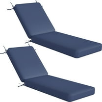 AECOJOY 72" x 21" x 3" Patio Lounge Chair Cushions Set of 2, Outdoor Chaise Lounge Replacement with Removable Cover in Navy Blue