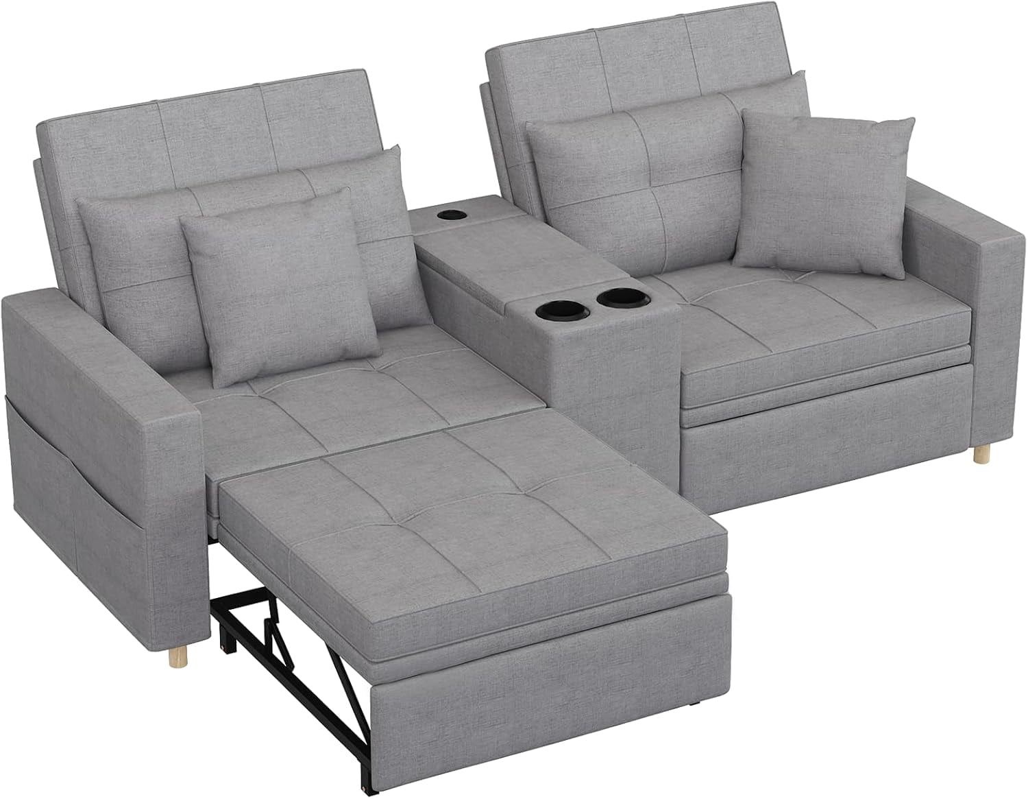 AECOJOY 75" 3-in-1 Sleeper Sofa, Convertible Pull Out Sofa Bed with USB ...