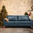 thumbnail image 1 of AECOJOY 79" Faux Leather Sofa 3 Seater Couch Loveseat Living Room Furniture in Blue, 1 of 9
