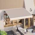thumbnail image 1 of AECOJOY 8.2' x 6.5' Manual Retractable Patio Awning,Outdoor Awning Retractable Sunshade Shelter-Beige, 1 of 9
