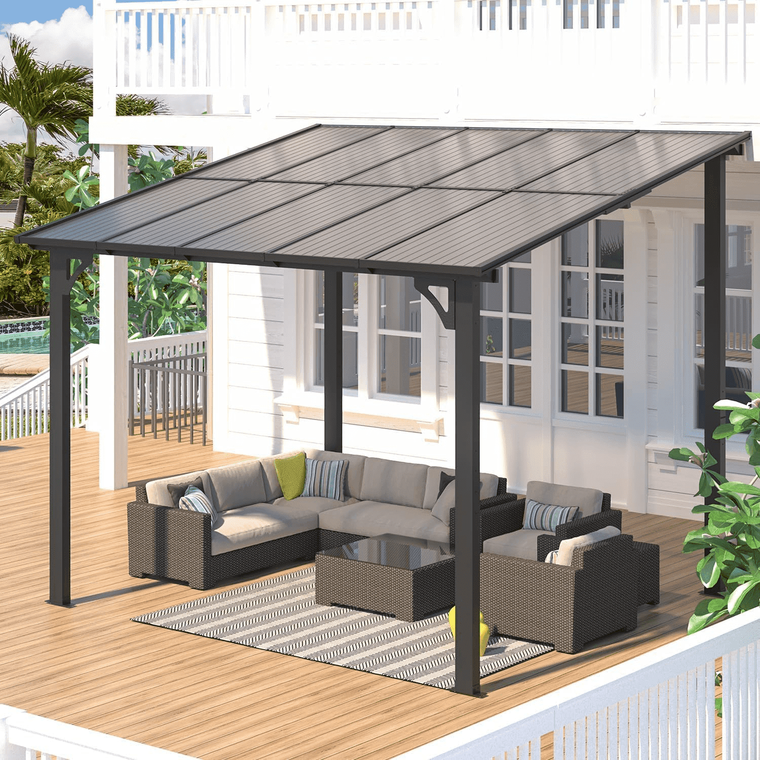AECOJOY 8' x 10' Hardtop Gazebo Outdoor Aluminum Pergola