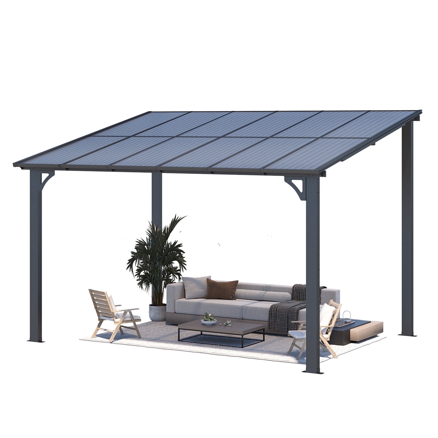 AECOJOY 8' x 12' Hardtop Gazebo Outdoor Aluminum Pergola ​For