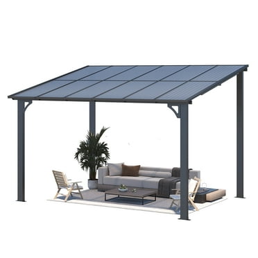 AECOJOY 8' x 14' Hardtop Gazebo Outdoor Aluminum Pergola ​For Garden, Patio, Backyard-​Black