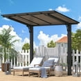 thumbnail image 1 of AECOJOY 8' x 5' Gazebo, Outdoor Wall Mounted Hardtop Gazebo & Pergola with Aluminum Frame for Patio, Porch and Backyard in Black, 1 of 10