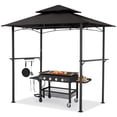 thumbnail image 1 of AECOJOY 8' x 5' Outdoor Grill Gazebo with Vented Top, Double Tier BBQ Canopy Gazebo-Black, 1 of 8