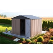 AECOJOY 8 x 6 Outdoor Metal Storage Shed with Lockable Door for Backyard