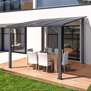 AECOJOY 8 x 8 Hardtop Gazebo Outdoor Aluminum Pergola  For Garden, Patio, Backyard- Gray