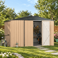 thumbnail image 1 of AECOJOY 8'x10' Galvanized Steel Storage Shed with Lockable Doors for Patio, Garden, Backyard, 1 of 8