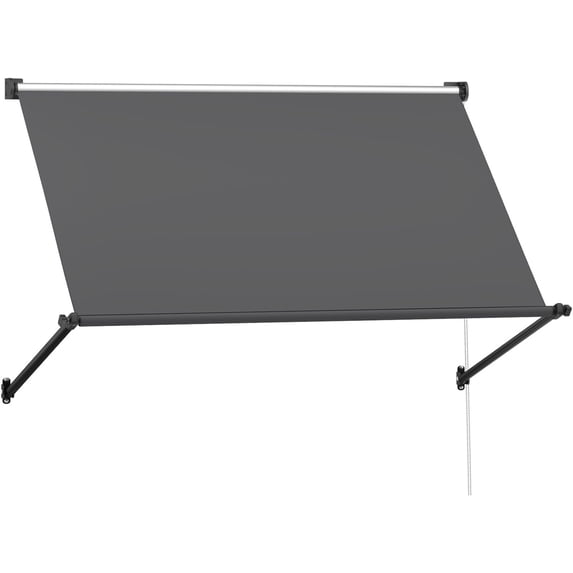 AECOJOY 80"x40" Manual Retractable Patio Awning in Dark Grey