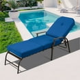 thumbnail image 1 of AECOJOY Adjustable Outdoor Chaise Lounge Chair for Patio, Poolside with UV-Resistant Cushion - Navy Blue, 1 of 8