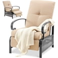 thumbnail image 1 of AECOJOY Adjustable Patio Reclining Lounge Chair with Strong Extendable Metal Frame and Comfortable Cushions-Beige, 1 of 10