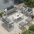thumbnail image 1 of AECOJOY Aluminum Outdoor Furniture Set, 7 Pieces Metal Patio Furniture on sale Outdoor Couch Patio Conversation Set - Dark Gray, 1 of 10