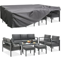 AECOJOY Aluminum Patio Furniture Sets with Waterproof Cover, Aluminum Outdoor Furniture Sets Metal Patio Sets for Balcony,Grey