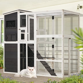 Visual Reference: Coziwow 108 Outdoor Large Cat Enclosure Wooden Cat Catio Outside