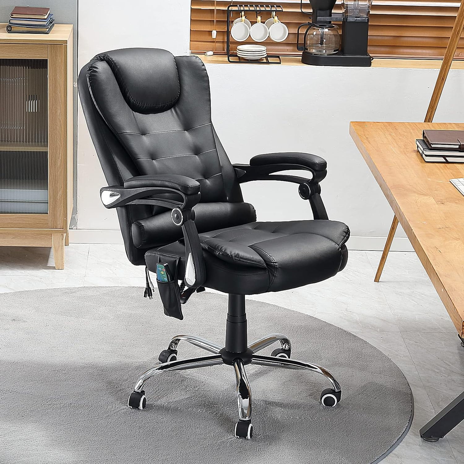 AECOJOY Ergonomic Reclining Office Chair, Heat & Massage High Back Desk Chair w/Adjustable