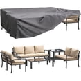 thumbnail image 1 of AECOJOY Metal Patio Furniture Set with Cover Outdoor Furniture sets With Storage Boxes on Sale with Beige Cushion for Balcony Porch, Lawn and More, 1 of 8