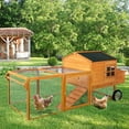 AECOJOY Outdoor 100inch Wooden Chicken Coop with Run, Yard Chicken