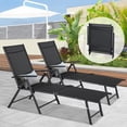 thumbnail image 1 of AECOJOY Outdoor Chaise Lounge Chairs Set of 2, Adjustable Reclining Folding Pool Loungers with 370 lb Capacity, Black, 1 of 8