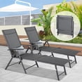 thumbnail image 1 of AECOJOY Outdoor Chaise Lounge Chair, Adjustable Textile Reclining Folding Pool Lounge, Gray, 1 of 7