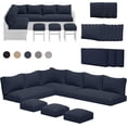 thumbnail image 1 of AECOJOY Outdoor Patio Furniture Cushions, 4-Inch Memory Foam Replacement Cushions for 7-Seat Sectional Wicker Conversation Set, Navy, 1 of 11