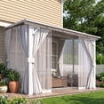 thumbnail image 1 of AECOJOY Outdoor Lean to Gazebo 10’ x 8’ with Curtains and Mosquito Netting, 8'x10' Hard Top Wall Mounted Gazebos Pergola on Clearance, Outdoor Patio Gazebo Canopy Awnings, White, 1 of 6