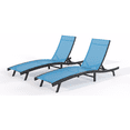 thumbnail image 1 of AECOJOY Outdoor Lounge Chair with Adjustable Positions, Aluminum Chaise Lounge Outdoor for Pool, Garden, Beach, Blue 2 PCS, 1 of 10