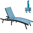 thumbnail image 1 of AECOJOY Outdoor Lounge Chair with Adjustable Positions, Aluminum Chaise Lounge Outdoor for Pool, Garden, Beach, Blue, 1 of 8