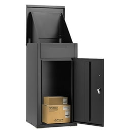 Black Freestanding Locking Mail/Parcel Drop Box Black Freestanding Locking Mail/Parcel Drop Box