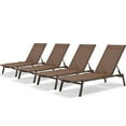 thumbnail image 1 of AECOJOY Patio Metal Lounge Chairs for Outside Adjustable Outdoor Chaise Lounge for Outside Pool Set of 4 - Brown, 1 of 7
