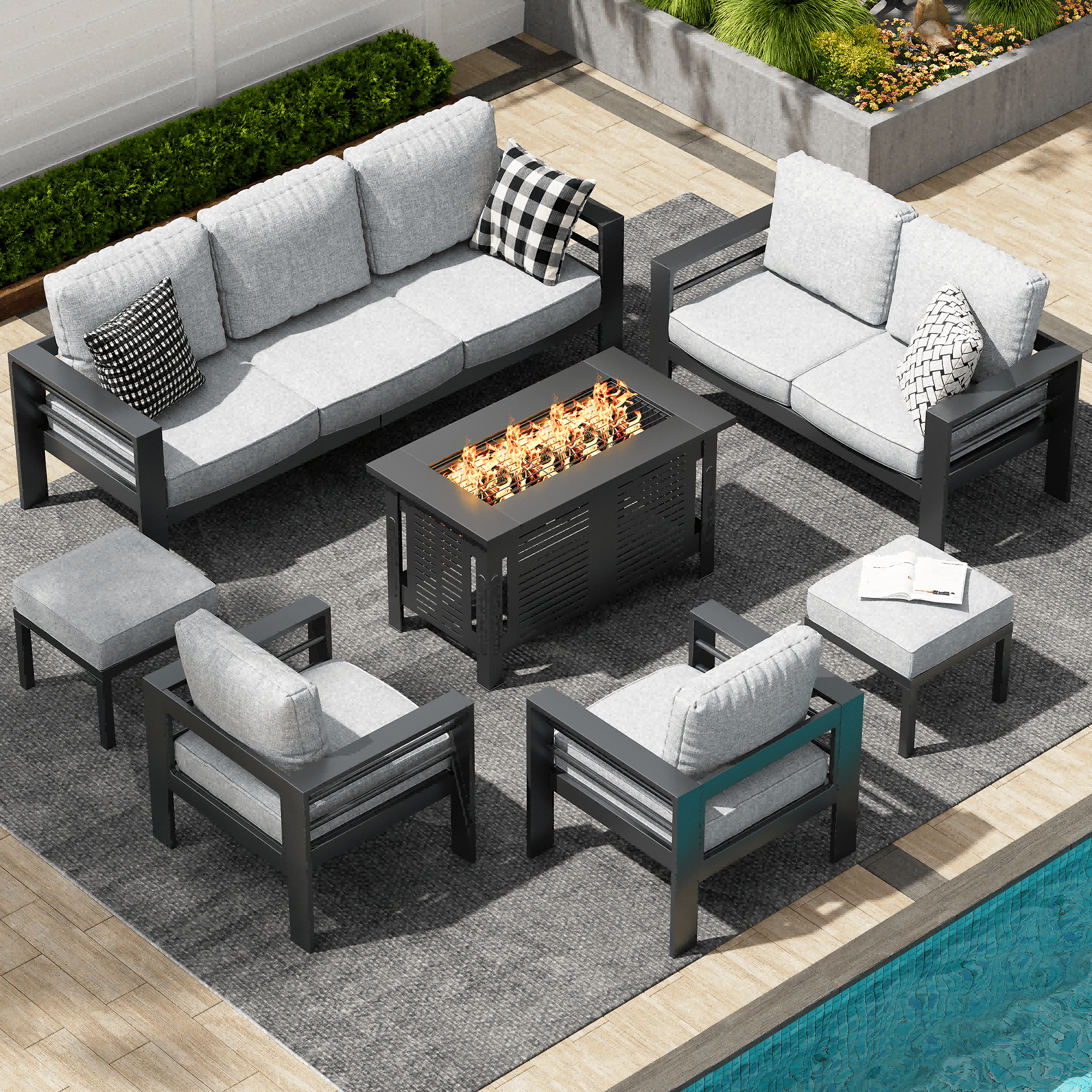 AECOJOY Patio Furniture Sets on sale, Aluminum Outdoor Furniture